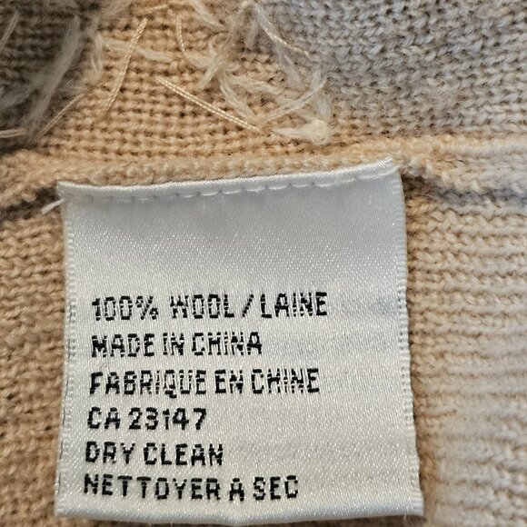 Vintage Talbots Button Front Cardigan 100% Wool Faux Pearl Embellishments Size L - Picture 7 of 8